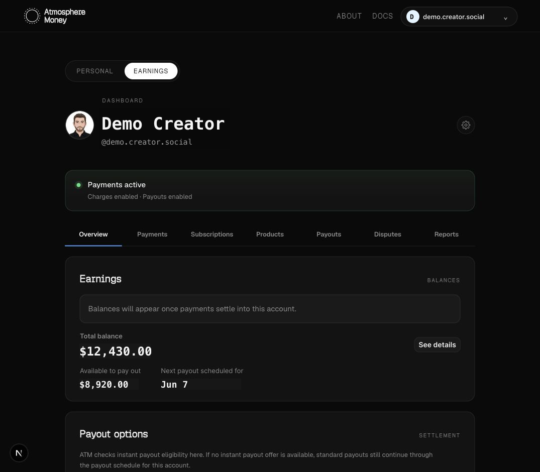 Creator earnings overview